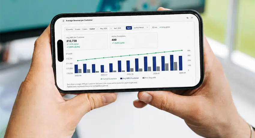 Mobile device showing Dealsheets dashboard